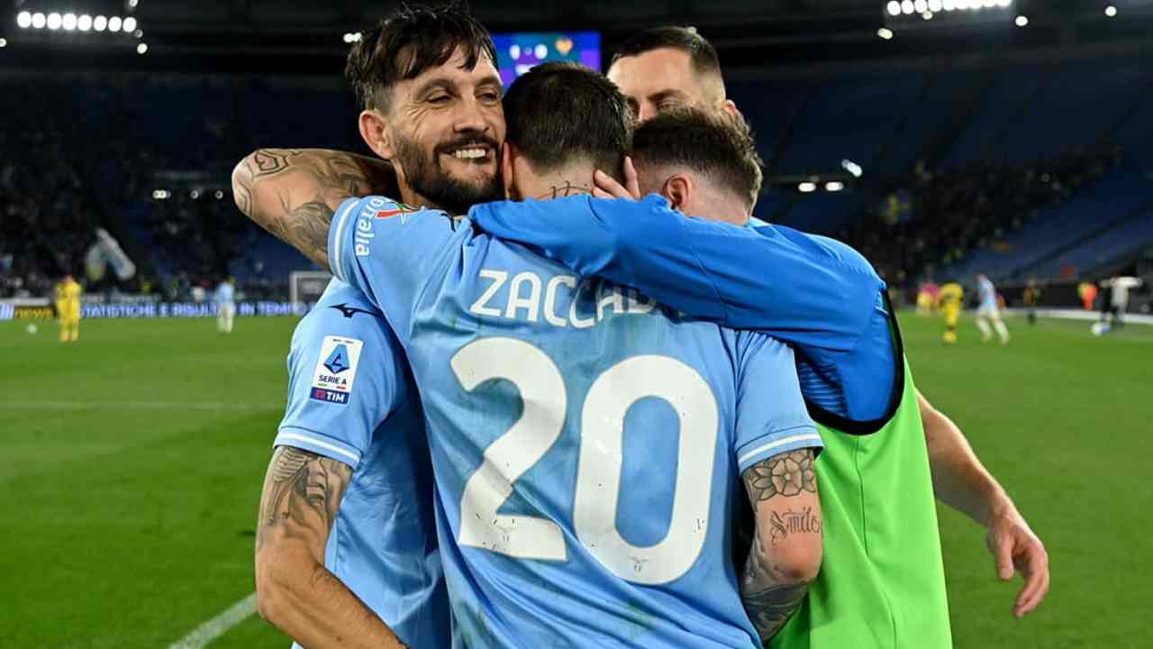 La Lazio esulta per il goal