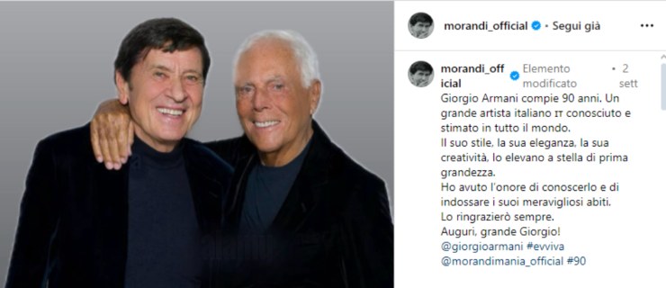 Il saluto a Giorgio Armani è da brividi