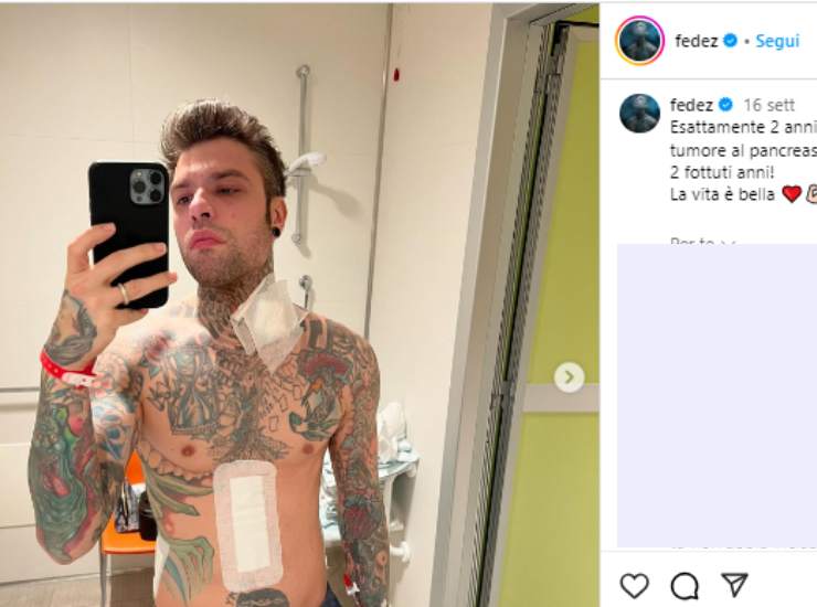 la confessione di Fedez sul ricovero